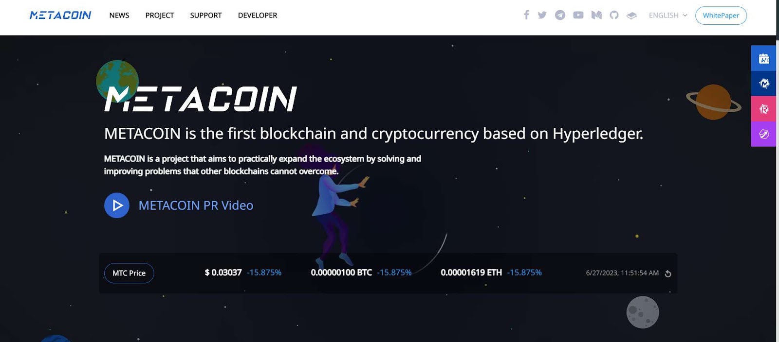 Meta coin webpage
